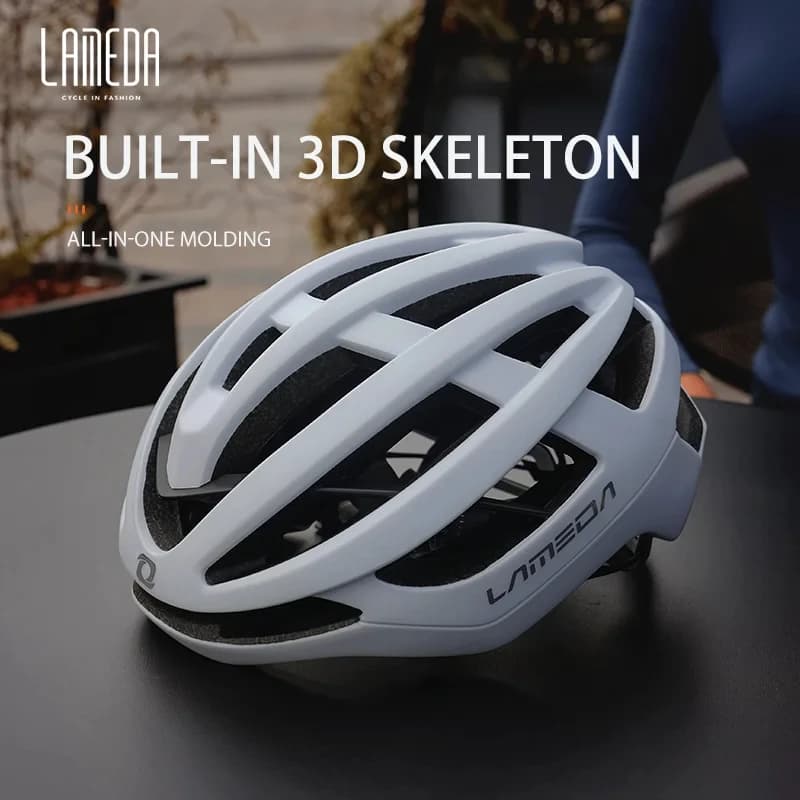 LAMEDA Casco da bicicletta Uomo Donna Casco modellato integralmente Casco pneumatico regolabile Casco di sicurezza per bici da strada MTB