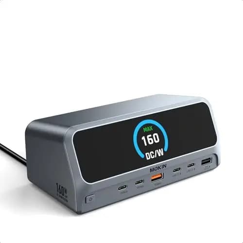 Docking Station Mokin con 13 porte USB e display intelligente per laptop Titolo SEO: Mokin Docking Station 13 con ricarica USB e SMA