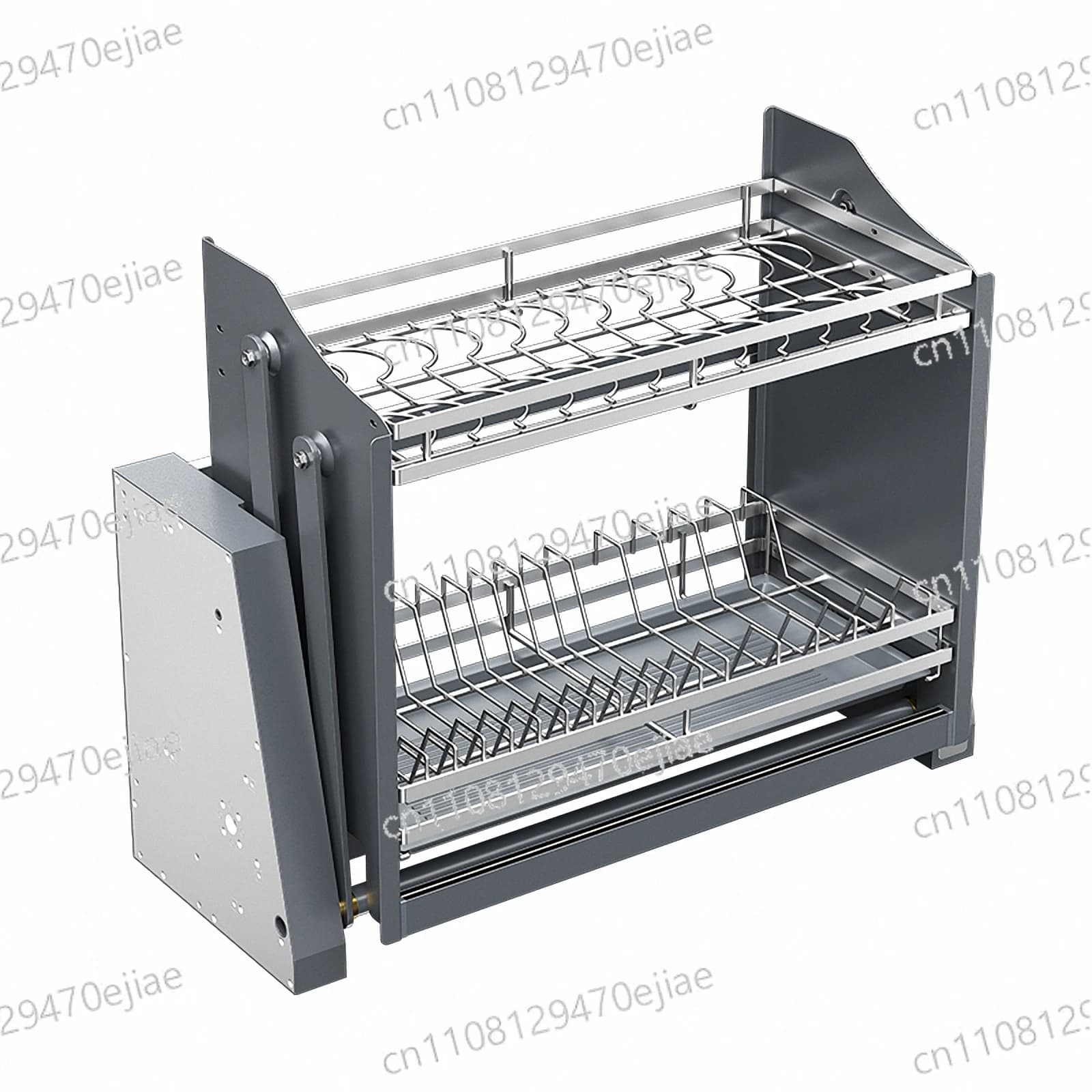 AngelParticle Smart Pull-Down Dish Rack – Organizzatore Elettrico per Armadietto con Interruttore Touch, per Ripiani Superiori della Cucina (TSWB)