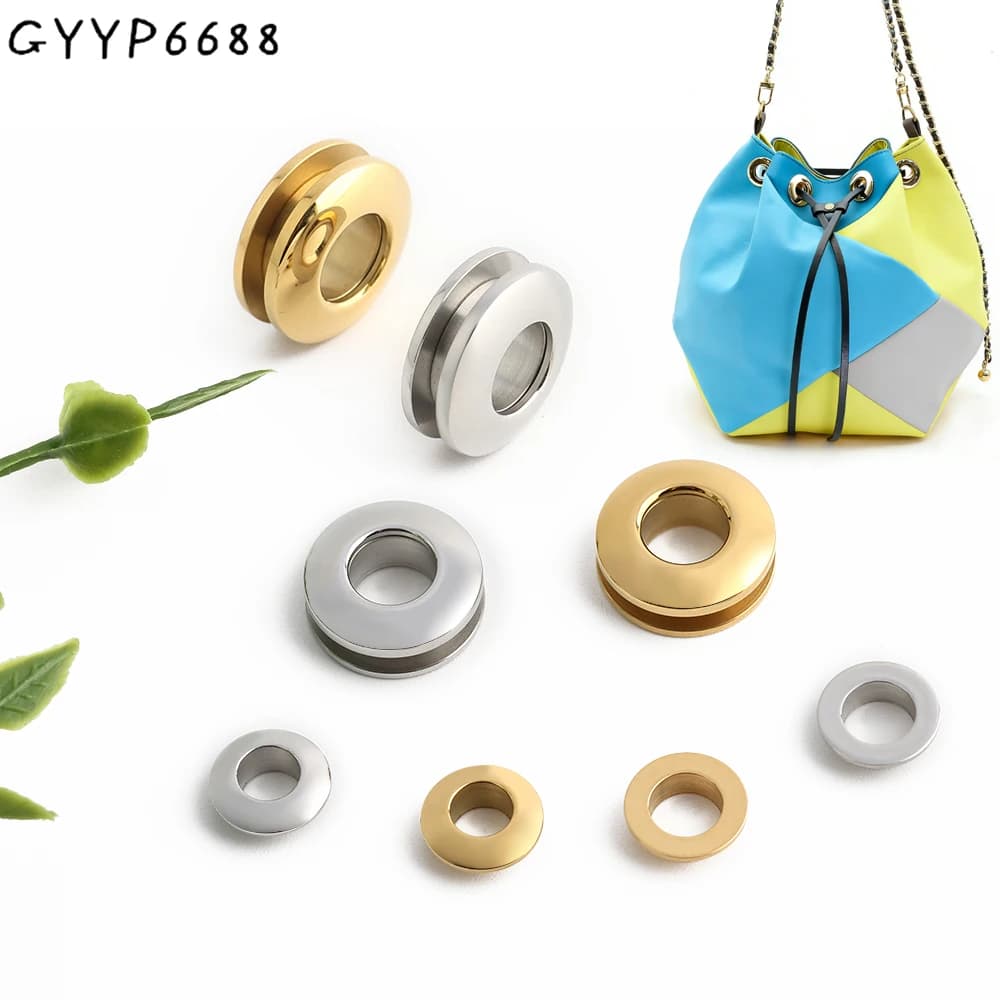10/50/100 Pezzi Occhielli in Acciaio Inossidabile da 2mm/6mm con Rondelle per Decorazione di Abbigliamento in Pelle, Scarpe, Jeans e Accessori