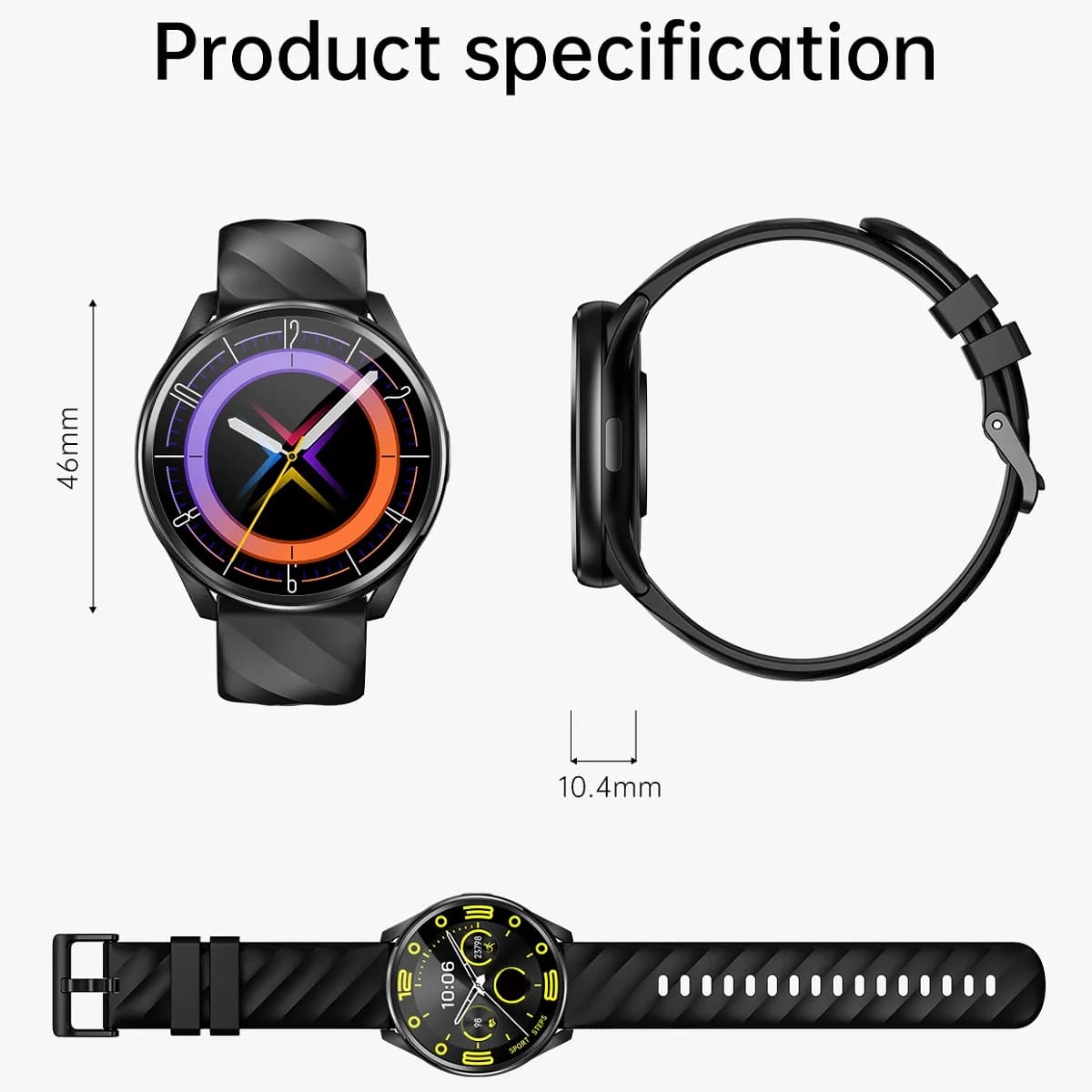 Smartwatch con Chiamate Bluetooth per Donne, Notifiche Push, Impermeabile, Fitness, Monitoraggio Frequenza Cardiaca, Braccialetto con Assistente Vocale