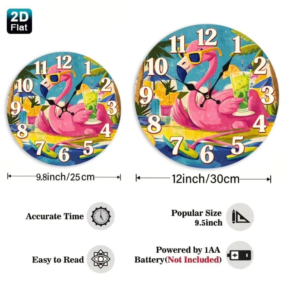 Orologio da parete silenzioso da 12 pollici, senza ticchettio, piatto 2D, con motivo a fiamme, ideale per cucine, aule, uffici, case, scuole e altro.