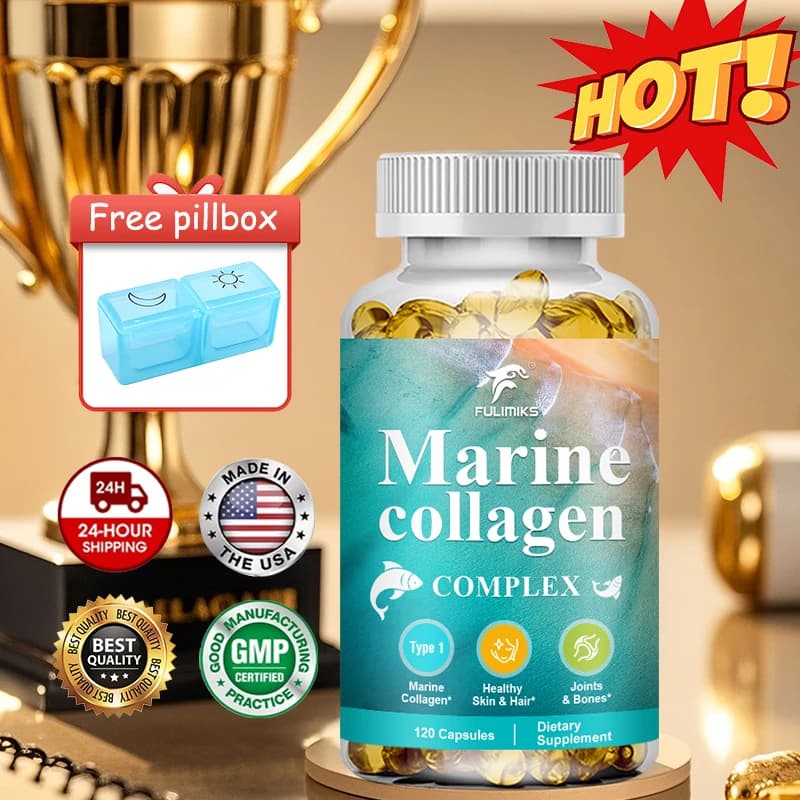 Sea collagen capsules for women, with hyaluronic acid, for hair growth, skin and nails, favor a healthy shine and strength.