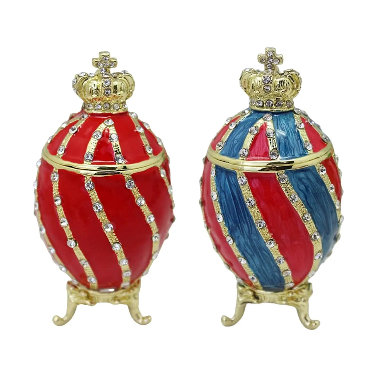Faberge Scatola per gingilli per uova Contenitore per anelli Portagioie con cerniera smaltata per compleanno Natale Matrimonio Ciondoli Gioielli per il corpo
