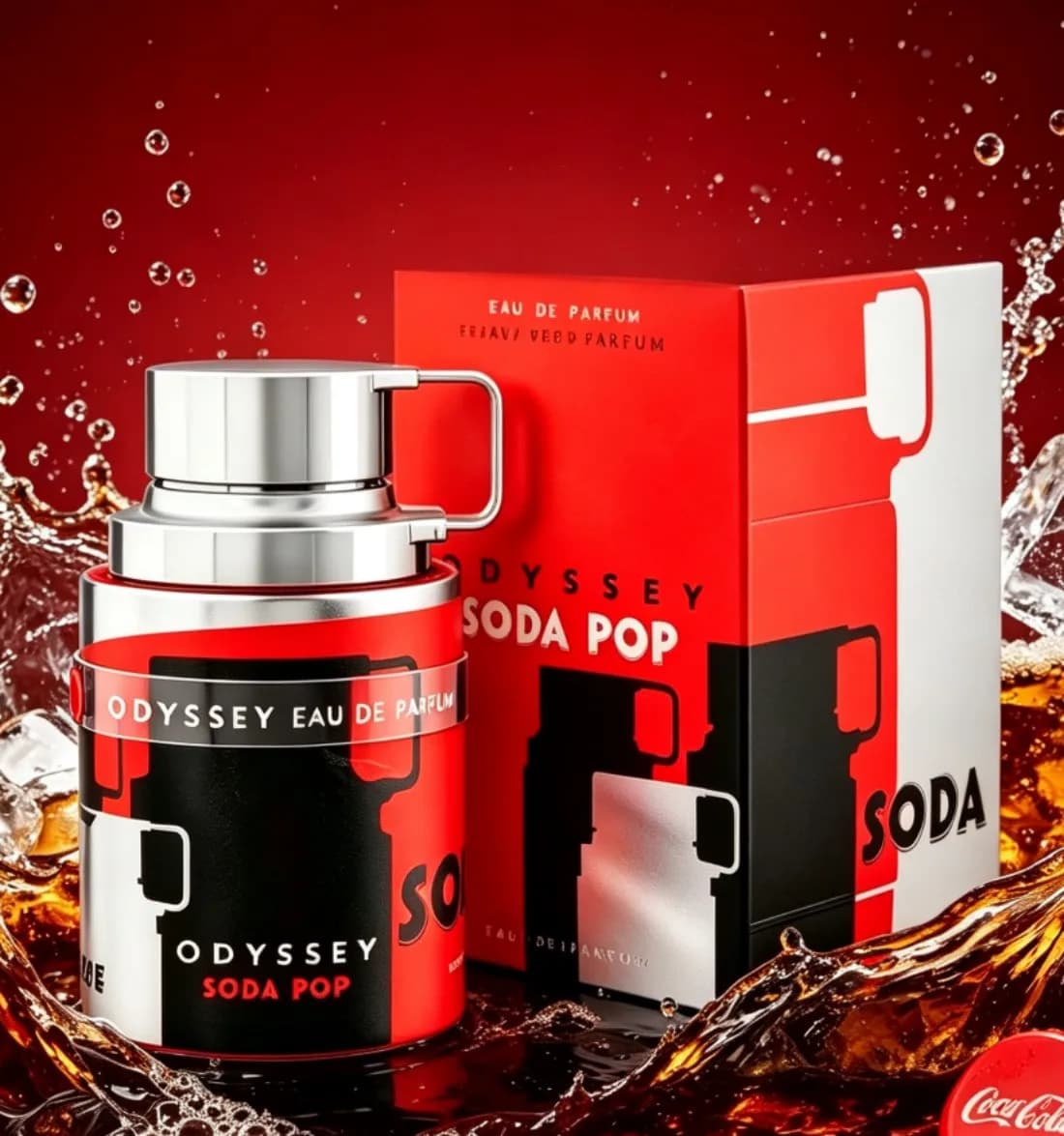 Odyssey Soda Pop new neutral perfume spray, 3.4oz100ml unique water bottle shape bottle body, fresh, spicy and delicious flavor, lasting fragrance, niche and high-end, suitable for multiple venues, perfect gift choice
