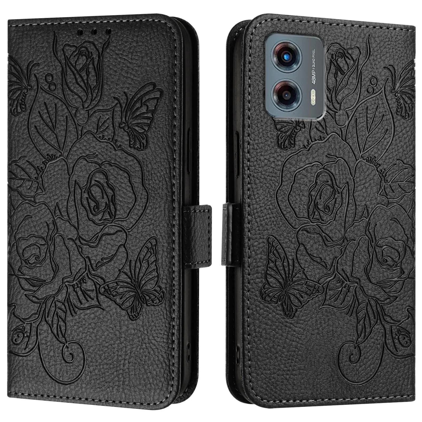 Custodia a Libro in Pelle con Motivo Floreale per Motorola Moto G 2022 2023 2024 2025 2026 e Moto Edge 2022 2024 - Cover Protettiva per Telefono