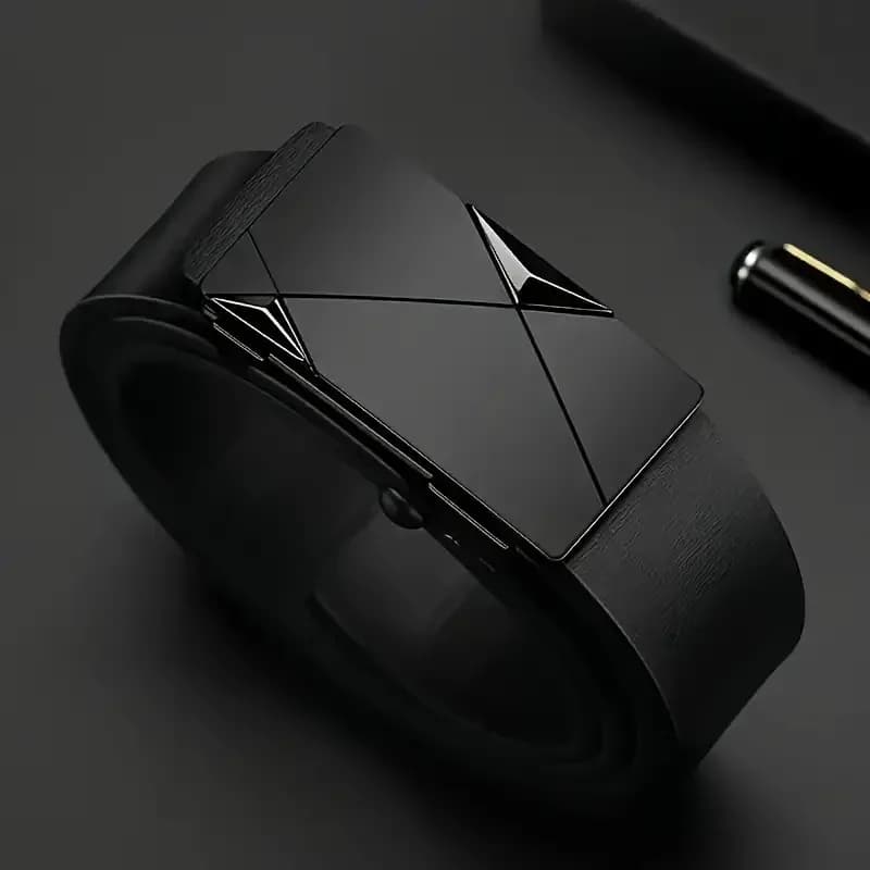 Men's Leather Belt Fashion Automatic Buckle Men's Leather Belts Luxury Designer Black Belt 110-160 cm Belt jeans strong sizes