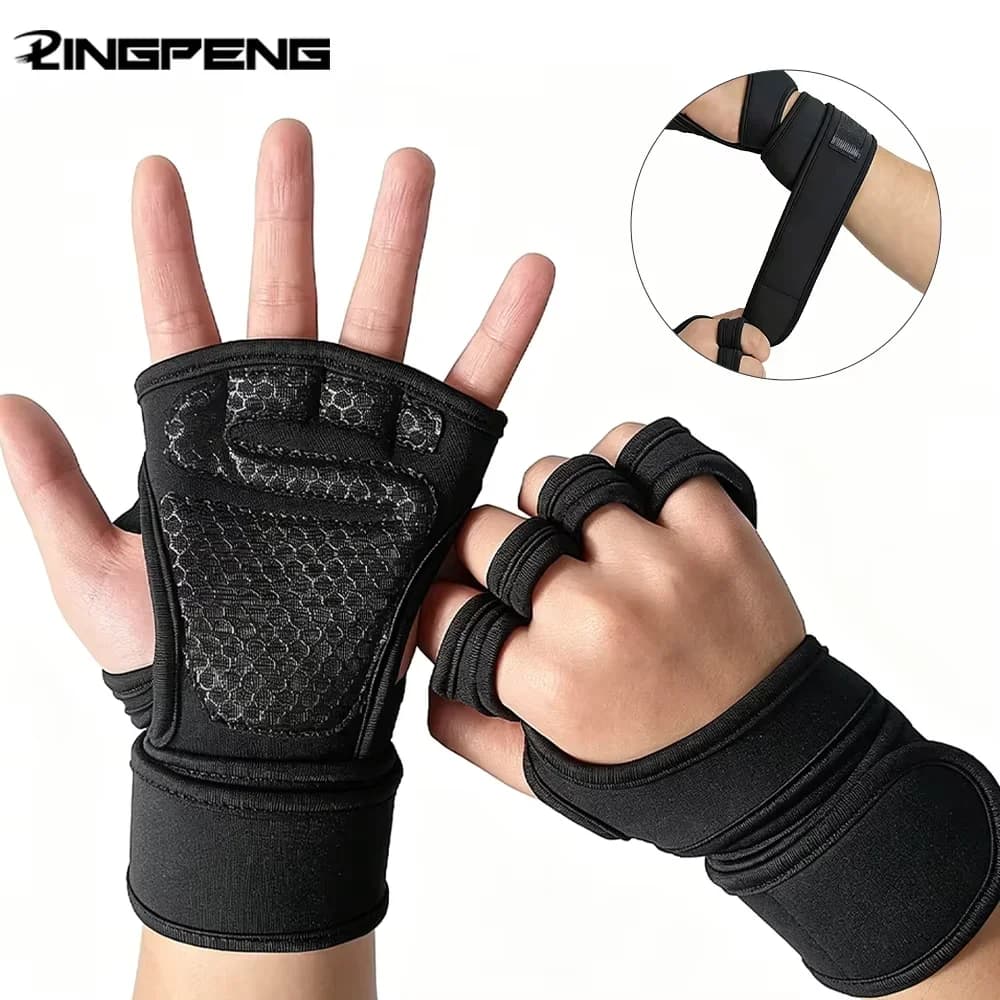 Unisex Fitness Gym Gloves with Wristband for Weight Lifting Body Building Training Sports Exercise And Cycling Shockproof