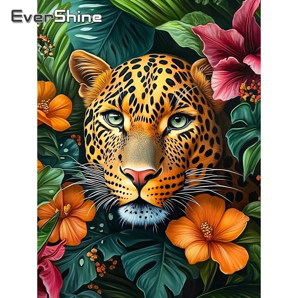 Evershine Nuovo diamante mosaico ghepardo ricamo immagine animale di strass pittura artistica fai da te decorazione floreale parete
