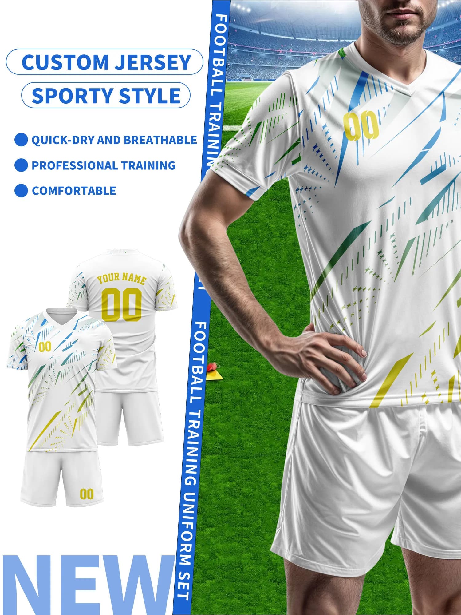 Crea la Tua Maglia da Calcio Personalizzata | Nome e Numero Personalizzati | Maglia da allenamento da calcio traspirante/ordine di gruppo di maglie da calcio personalizzate