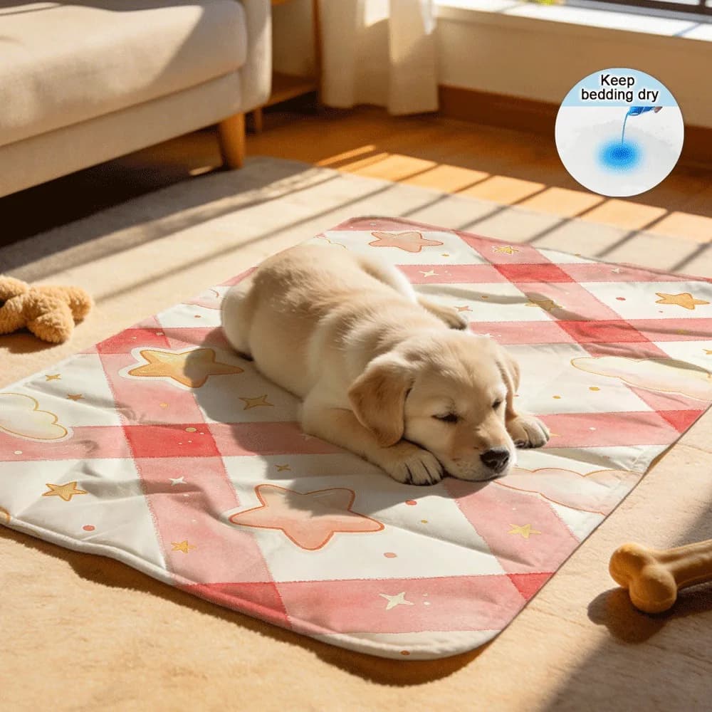 Cloud Star Blush Reusable Non-Slip Dog Potty Pads Grippy Bottom for Smooth Floors