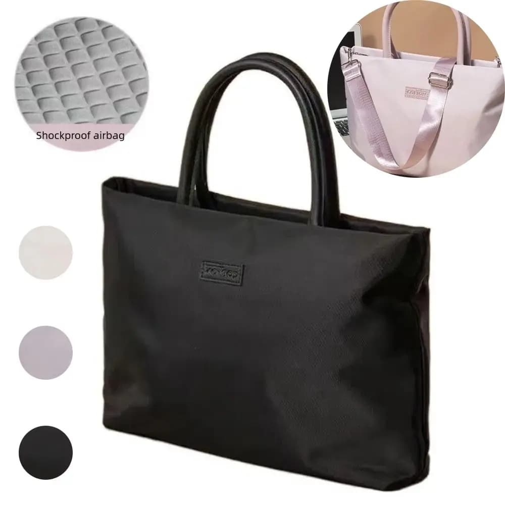 New 16inch Laptop Bag Shockproof Airbag Water-resistant Handbag Multi-pockets Shoulder Straps Laptop Sleeve Briefcase