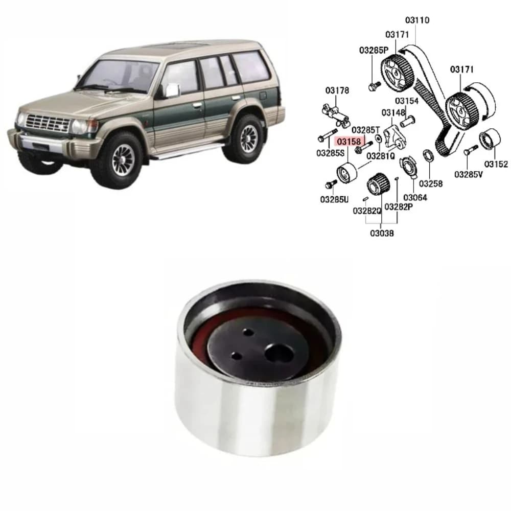 1 Piece Pulley For Pajero V43 V73 Timing Belt Tensioner for Montero V87 Pulley for Shogun V93 MD140071 Accessories