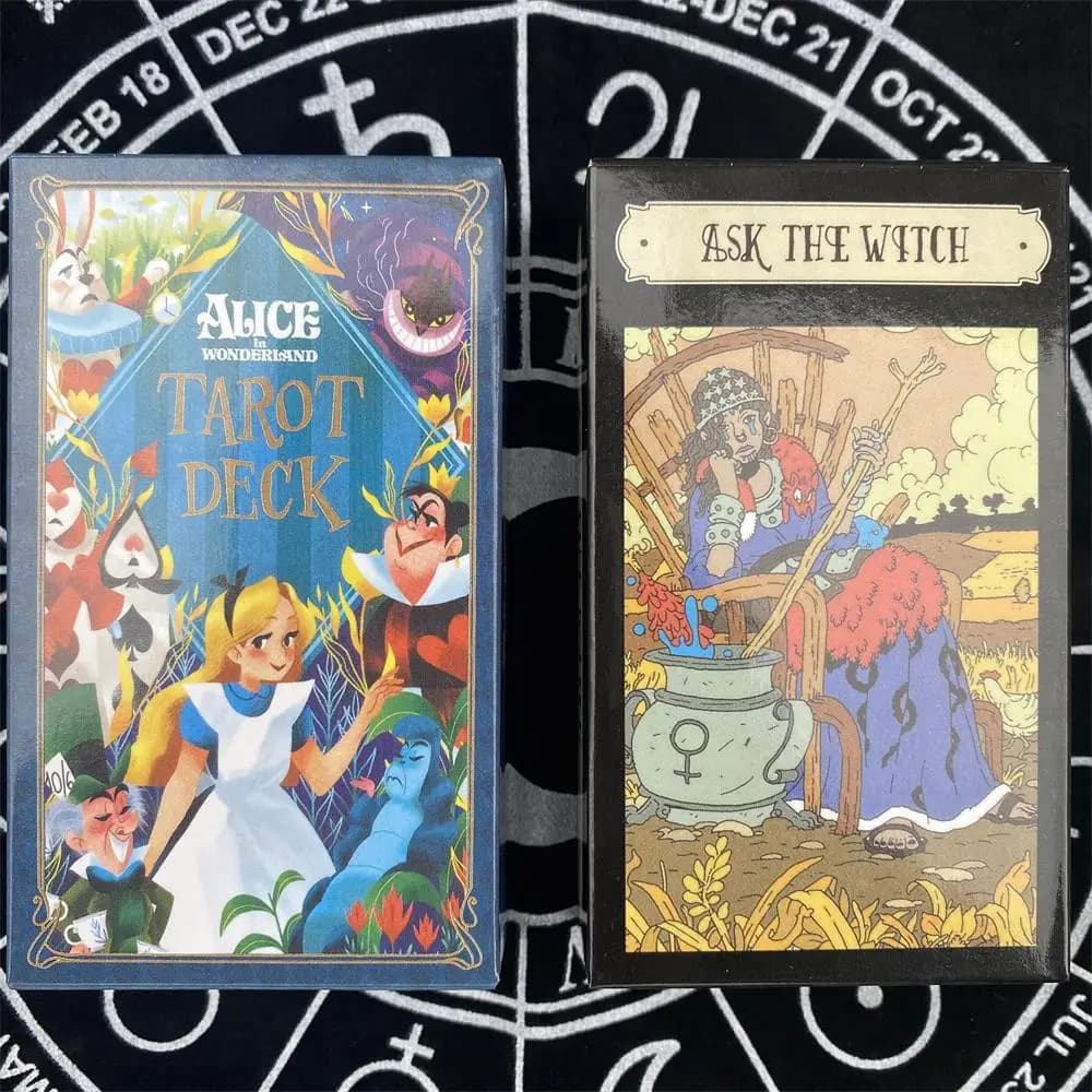 Carte dei tarocchi della strega Mazzo dei tarocchi di Alice nel paese delle meraviglie Giochi da tavolo dei tarocchi inglesi Divinazione Destino Giochi di intrattenimento per la famiglia a casa