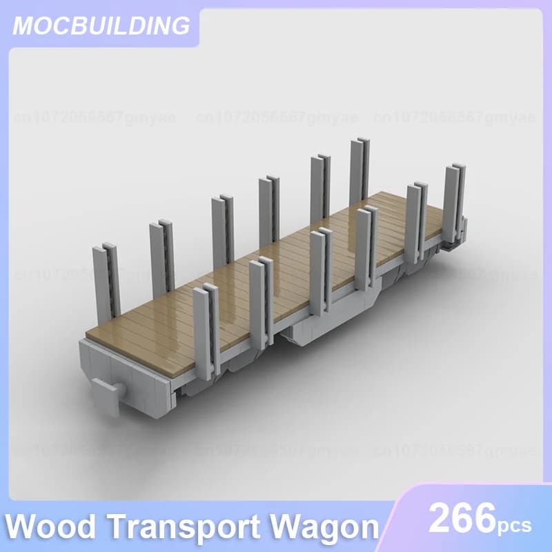 Carro da Trasporto in Legno Modello Sp-w RhB, Blocchi da Costruzione MOC, Mattoncini Fai-da-Te, Giocattoli Creativi da Collezione, Regali, 266 Pezzi