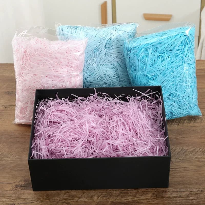 100g Colorato Triturato Piega Lafite Carta Rafia Riempitore FAI DA TE Festa di Nozze Confezione Regalo Caramelle Materiale Imballaggio Riempitore confezione regalo