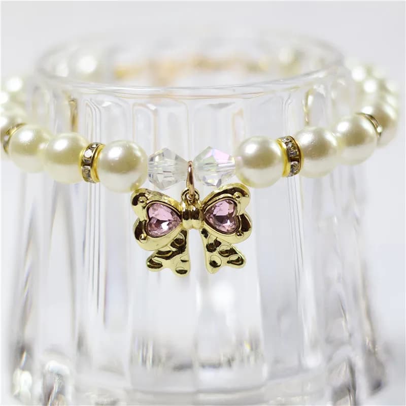 Luxury Pearl Pet Necklace with Bowkno Rhinestone Dog Cat Collar, Elegant Adjustable Choker for Small Puppy Kitten, Pet Jewelry