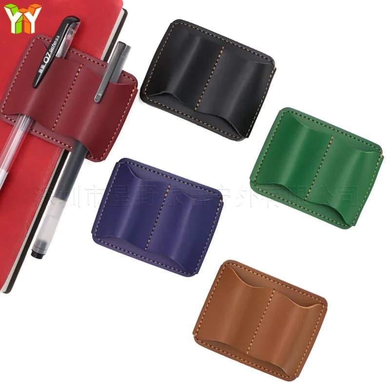 Portapenne portatile in pelle PU, clip per penna da taccuino, custodia elastica multicolore per penna, per diario, quaderno, ufficio, scuola S