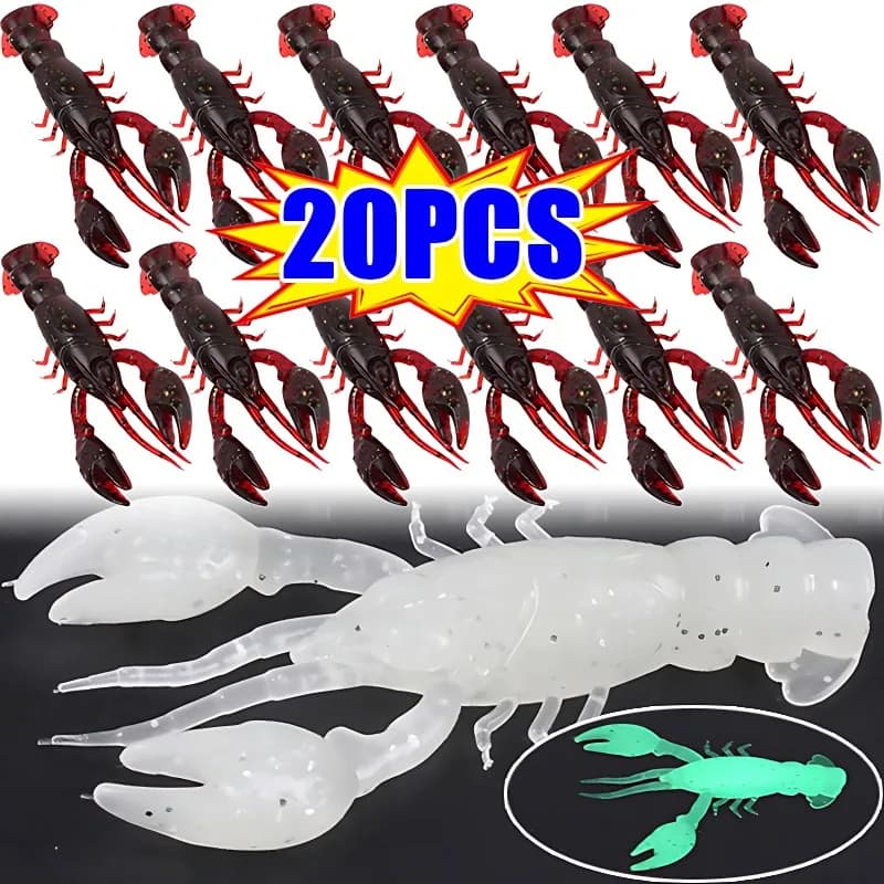 5/10/20pcs Esche per pesci morbidi Esche artificiali per gamberetti Attrezzatura da pesca Aragosta Gamberi Verme Anguilla Needfish Swimbaits Jig Strumenti di pesca