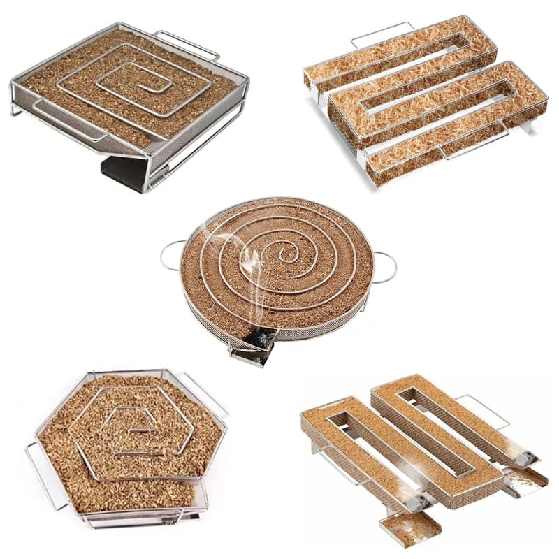 Cold Smoke Generator Barbecue Smoke Rack Stainless Steel Grill Net Moker Wood Dust Outdoor Smoking Bbq Tool Accessories Set