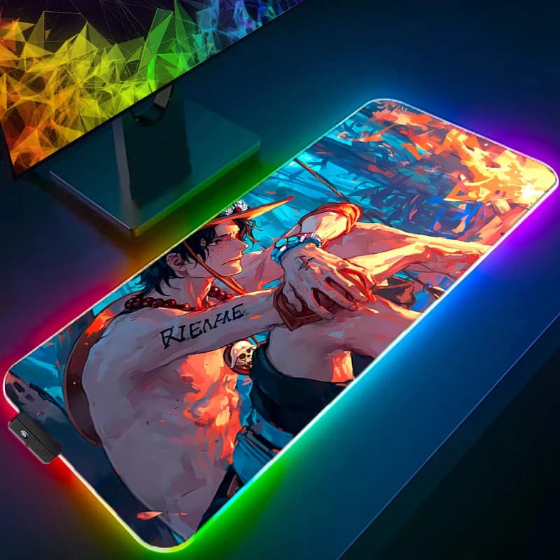RGB LED Anime Mouse Pad Tappetino da scrivania per ufficio Gioco per computer Tappetino per mouse monopezzo Tappetino per tastiera in gomma Accessori per PC Tappetino per mouse Tappetino per tablet