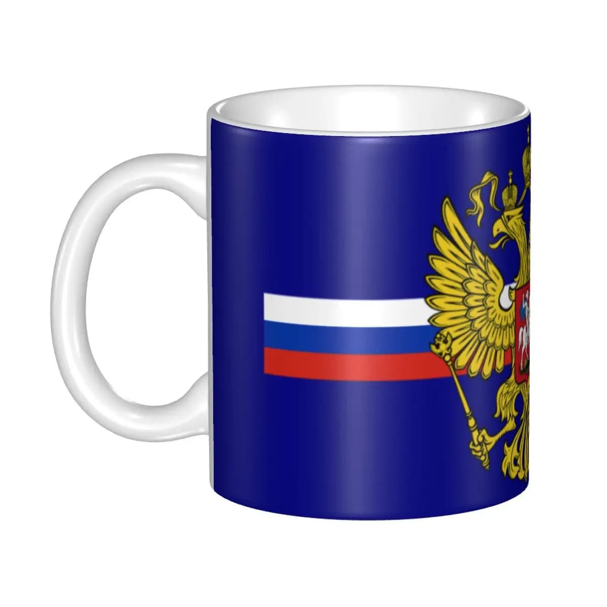 Stemma della Russia tazze personalizzate bandiera russa caffè tazza in ceramica regalo creativo tazze da campeggio da lavoro all'aperto
