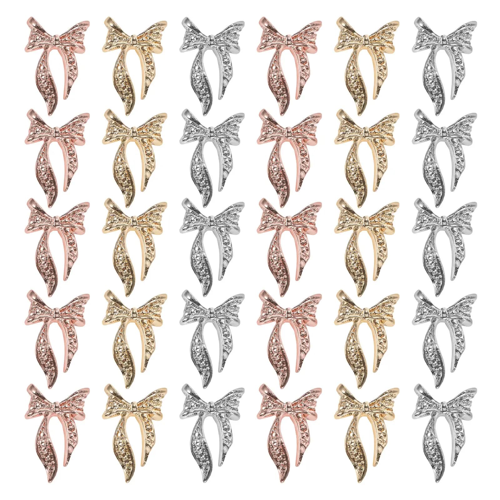 Decorazioni per Unghie in Metallo a Forma di Fiocco, Gioielli per Unghie Durevoli in Lega, Adatti per Uso Quotidiano, Feste, Matrimoni, Decorazioni per Manicure, Regalo di Compleanno
