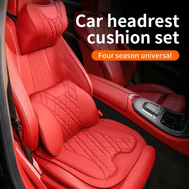 Genuine leather neck cushion for car, life protection, life cushion, car head cushion, anti-slip, all year round, universal