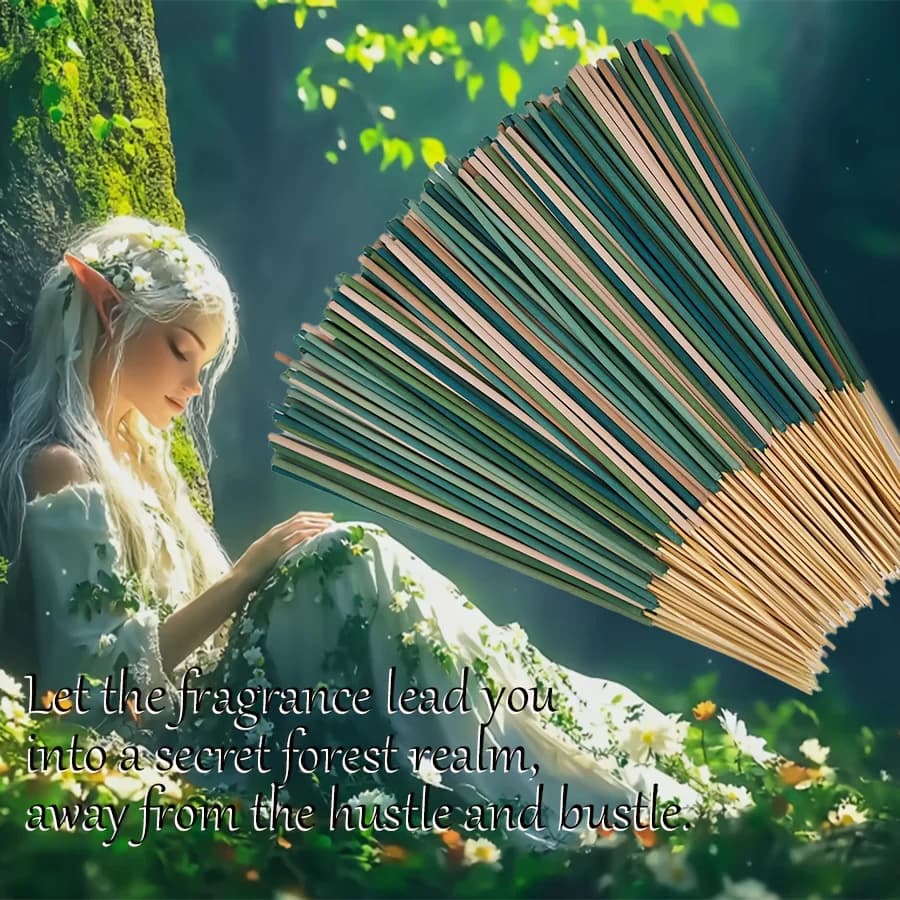 Best-Selling Premium Forest Series Incense Sticks, Mixed Pack, 22cm Long, Containing Eucalyptus, Sandalwood, White Sage, Lemongrass, Mint, Coconut Milk, and Essential Oils, with a Rich Aroma That Can Last for a Long Time, Refreshing and Invigorating, Suitable for Home Use and Outdoor Travel
