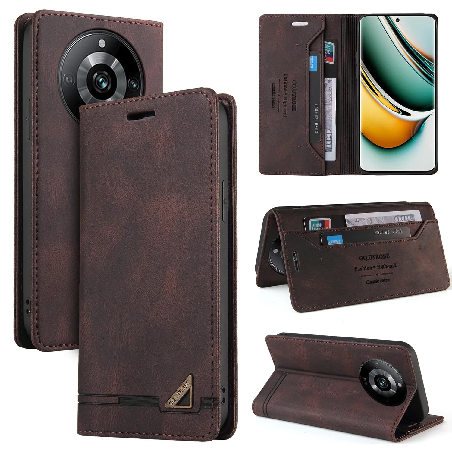 Per OPPO Realme 11 Pro Plus 5G Portafoglio RFID Blocco Custodia in pelle con vibrazione magnetica per OPPO Realme C53 C67 Cover