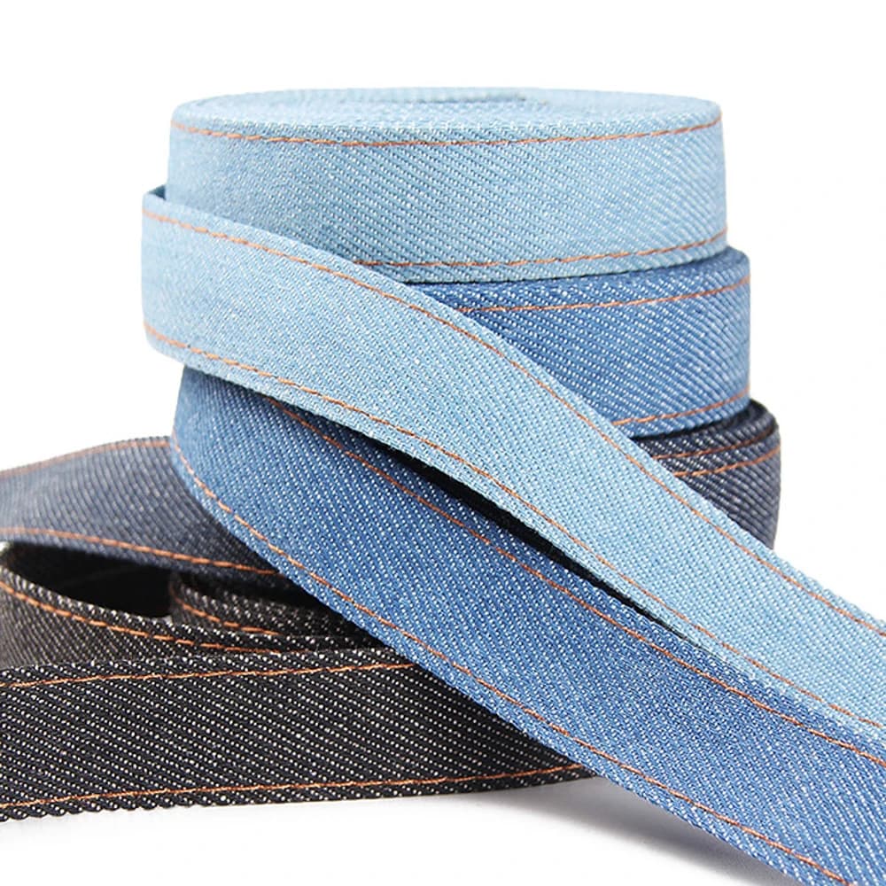 5 metri Cinghia di jeans 6-40mm Falt Cord Corda di tessuto da cowboy per artigianato fai da te Collana Accessorio per capelli Creazione di risultati di decorazioni per la casa