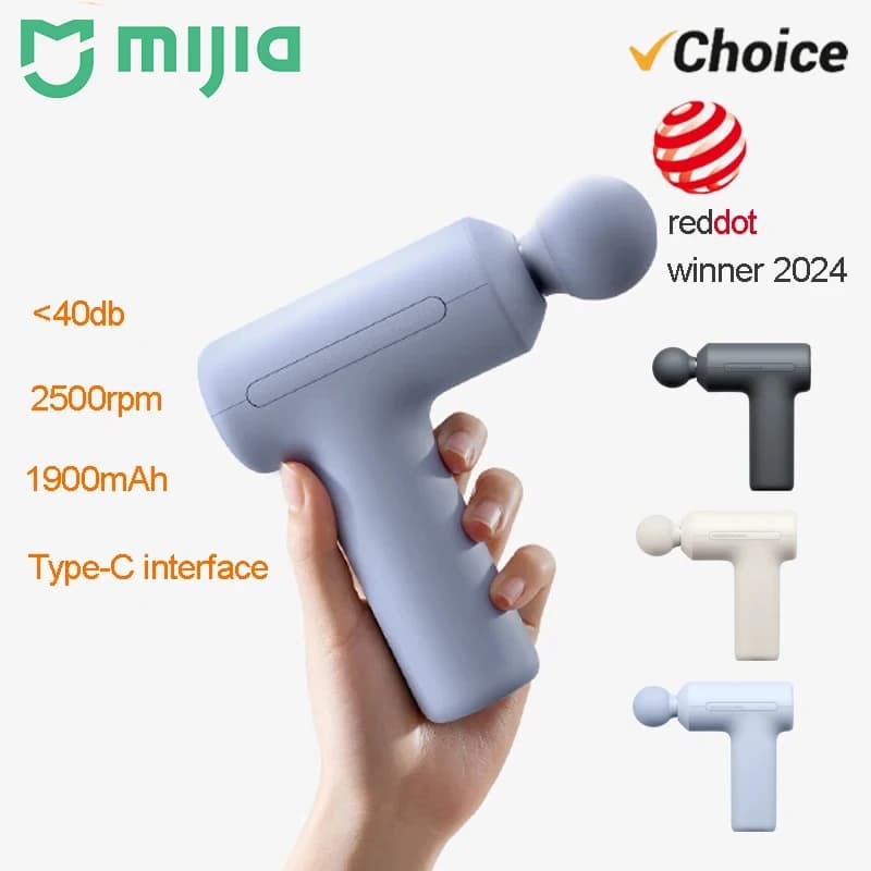 2025 XIAOMI Mijia Mini Band Gun 3 Portable Muscle Massage Gun 12 kg Quiet motor without brushes with push 3 Massage heads Relax the body