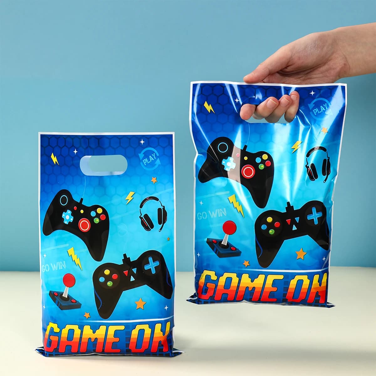 10/25 pezzi sacchetti regalo per videogiochi gioco decorazione festa di compleanno gioco su sacchetti regalo sacchetto di caramelle baby shower bomboniere per bambini regali