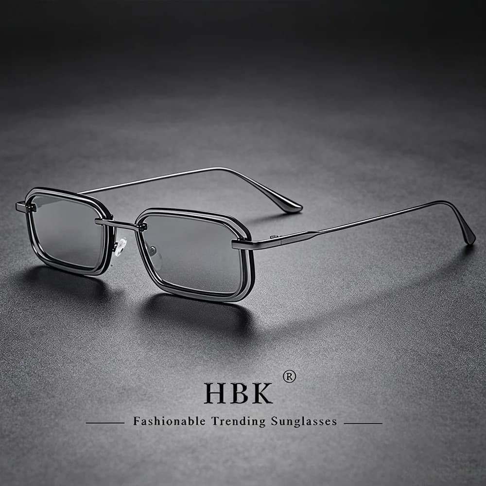 HBK New Retro Punk occhiali da sole uomo rettangolo occhiali da sole con montatura piccola donna occhiali da viaggio personalizzati per sport all'aria aperta UV400