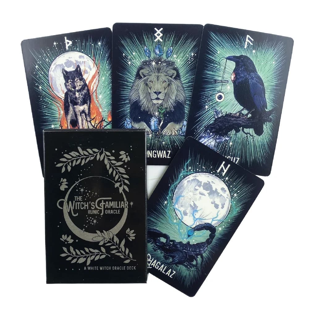 The Witchs Familiare Runic Oracle Card Fate Divination Prophecy Board Tarocchi Mazzo di carte Gioco per feste in famiglia