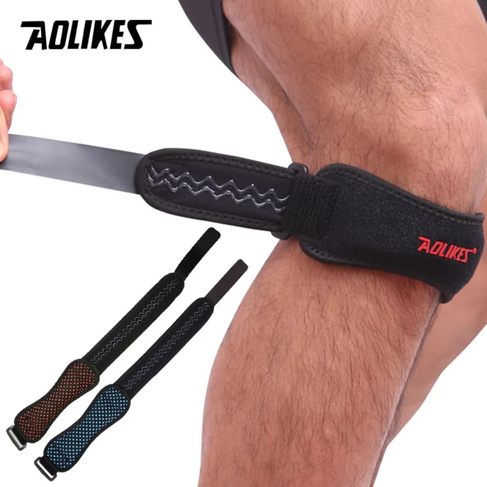 AOLIKES 1 pezzo cinturino per ginocchio rotuleo, ginocchiera regolabile fascia di supporto stabilizzatore tendine rotuleo per alleviare il dolore al ginocchio, ginocchiere