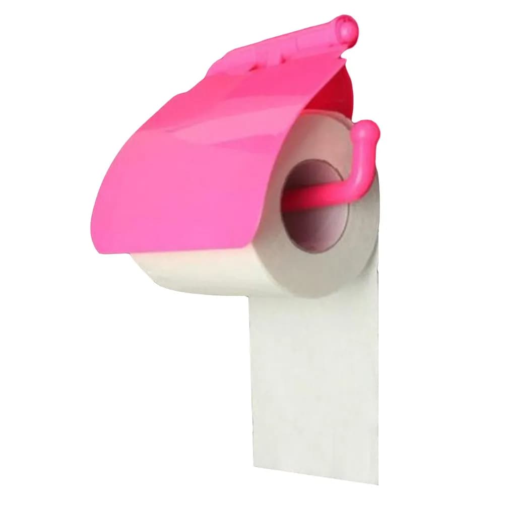 Portarotolo da Bagno con Ventosa e Coperchio, Design a U, Impermeabile, per Piastrelle, Vetro, Metallo