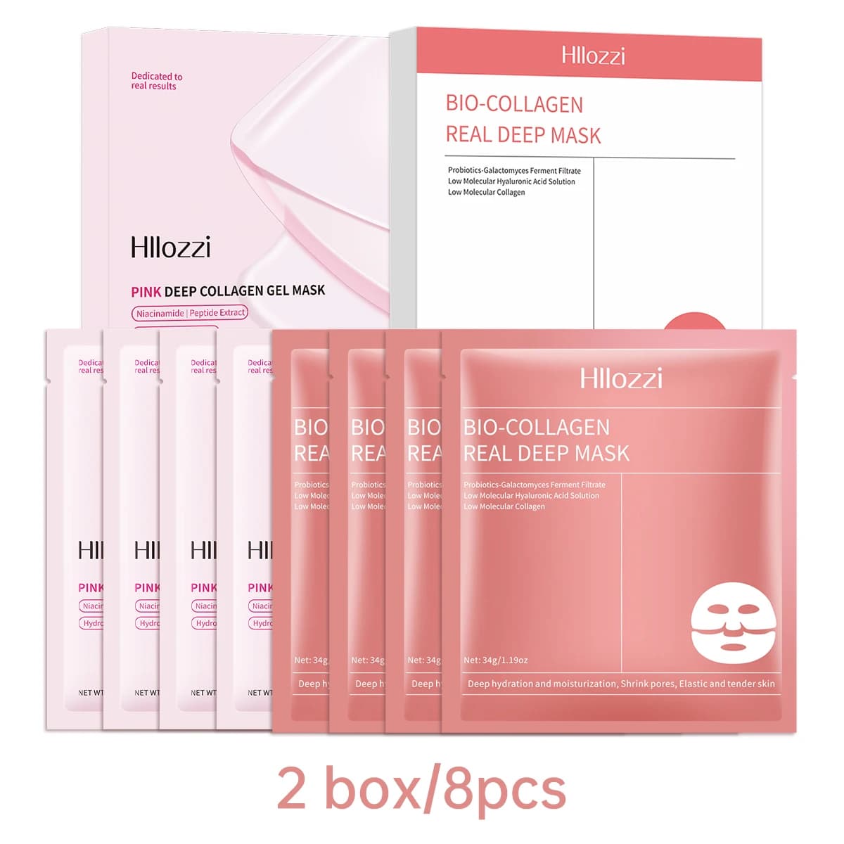 DEEP COLLAGEN MASK 4pcs Bio-collagen Deep Mask 4pcs Moisturizes, Brightens, Evens Out Skin Tone. Suitable for All Skin Types