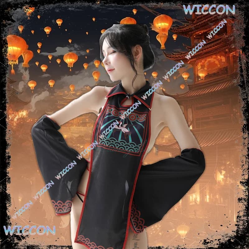 Youko/2025 Nuovo Stile Cinese Zombie Vestito Blu Nero Vestito Vestiti Sexy Dinastia Qing Cappello Puntelli di Halloween Vestito D'orrore Carnevale