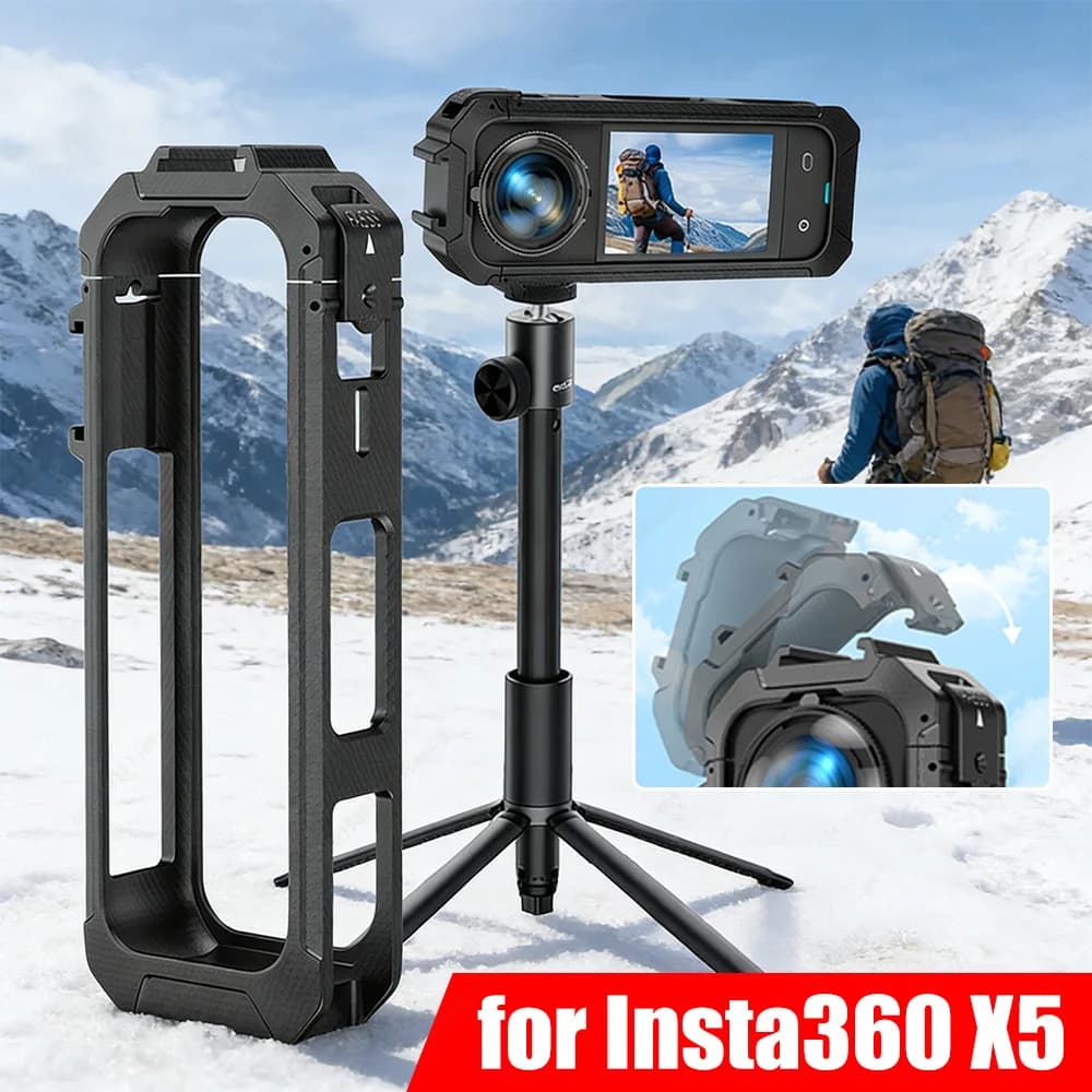 PC Protective Frame with Quick Hook Magnetic Interface, Insta360 X5 Action Camera Expansion Bracket