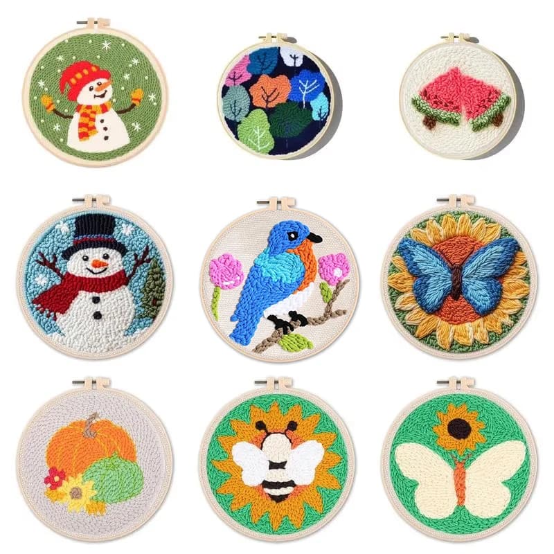 CHENISTORY Embroidery kit for Beginners,Punch Needle Kits Adults Includes All Tools and Materials,Easy to Follow Instructions