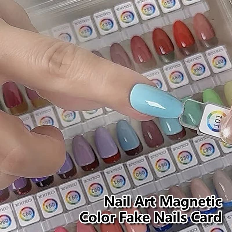 24 punte magnetiche per unghie finte, display trasparente, carta di colore naturale, supporto per smalto gel, tavolozza per unghie, set per pratica manicure