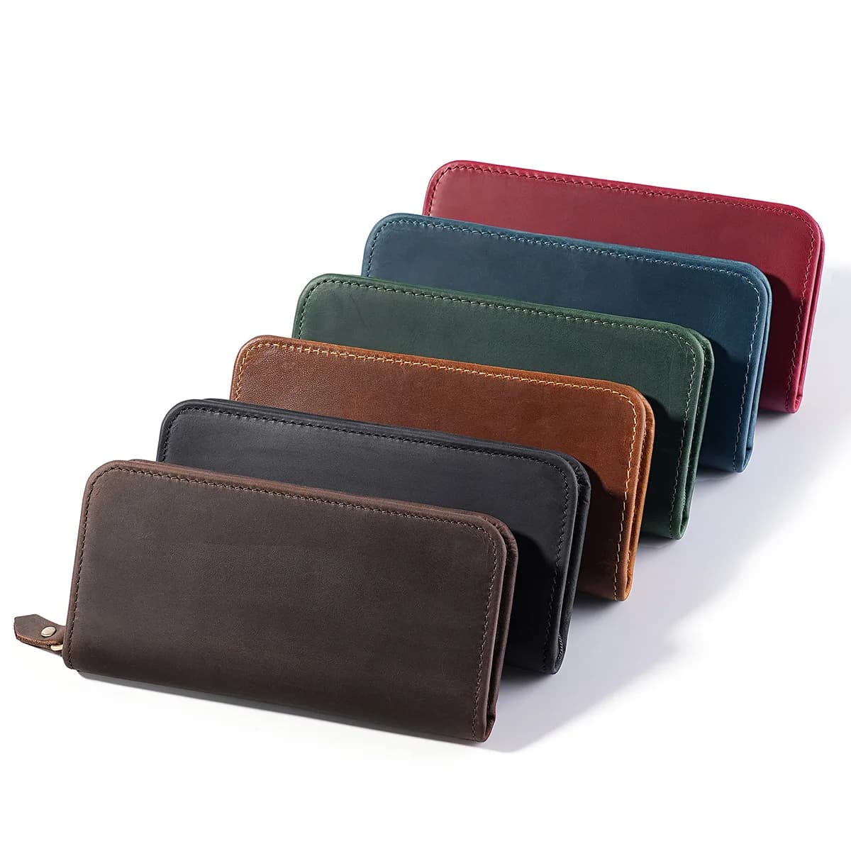 Portafoglio da Viaggio in Pelle Premium - Organizer con Cerniera e Scomparti per Penne, Porta Carte Multifunzionale, Pochette Essenziale per Viaggi