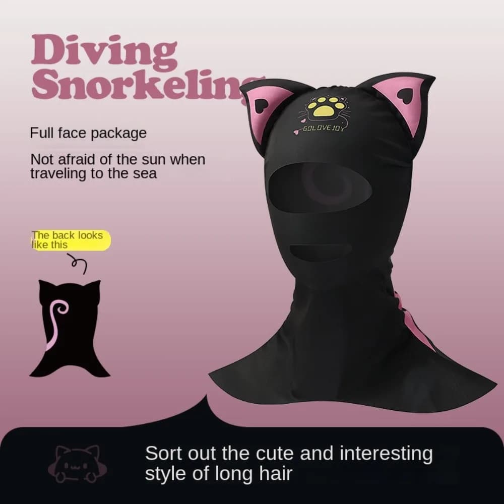 Thin Sunscreen Face Scarf Ice Silk Mask Summer Head Cover Face Cover Cartoon Hat Eye Protection Diving Mask Outdoor