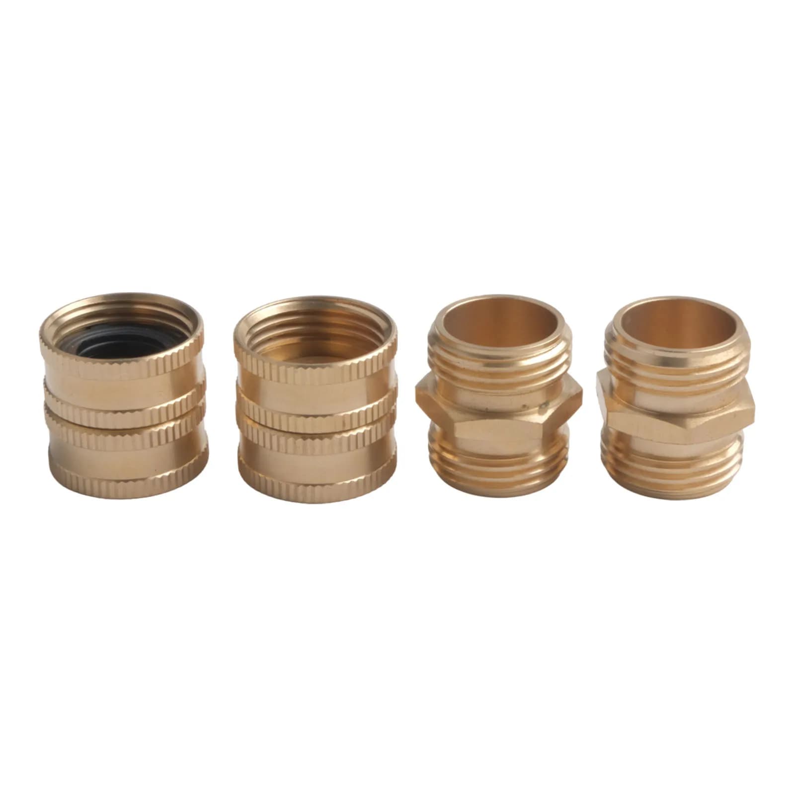 10pcs/set US Garden Hose Adapter Male To Male Female To Female 3/4 Male Thread Inch Brass Connector With Rubber Washers