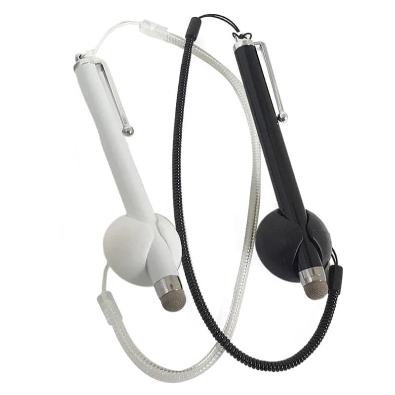 Penna universale per laptop, telefono, tablet, PC, penna touch, penna capacitiva con corda a molla, base fissa, display stilo, penne per tablet