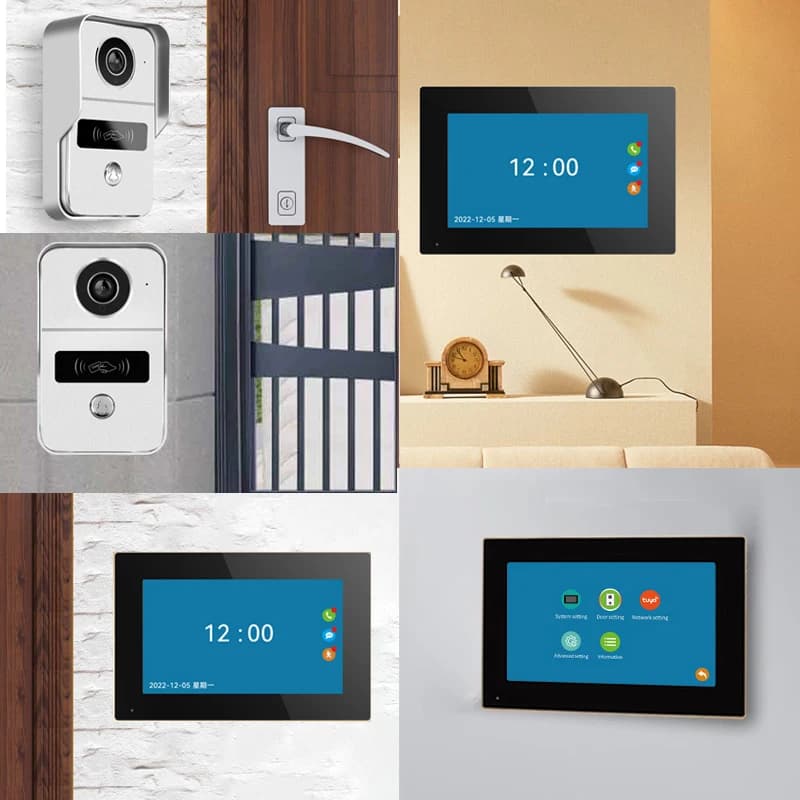 Schermo da 7 pollici 2V3 2MP 1080P Filo Tuya APP AHD WIFI Campanello Lascia il messaggio Videocitofono grandangolare da 140 gradi Sistema citofonico