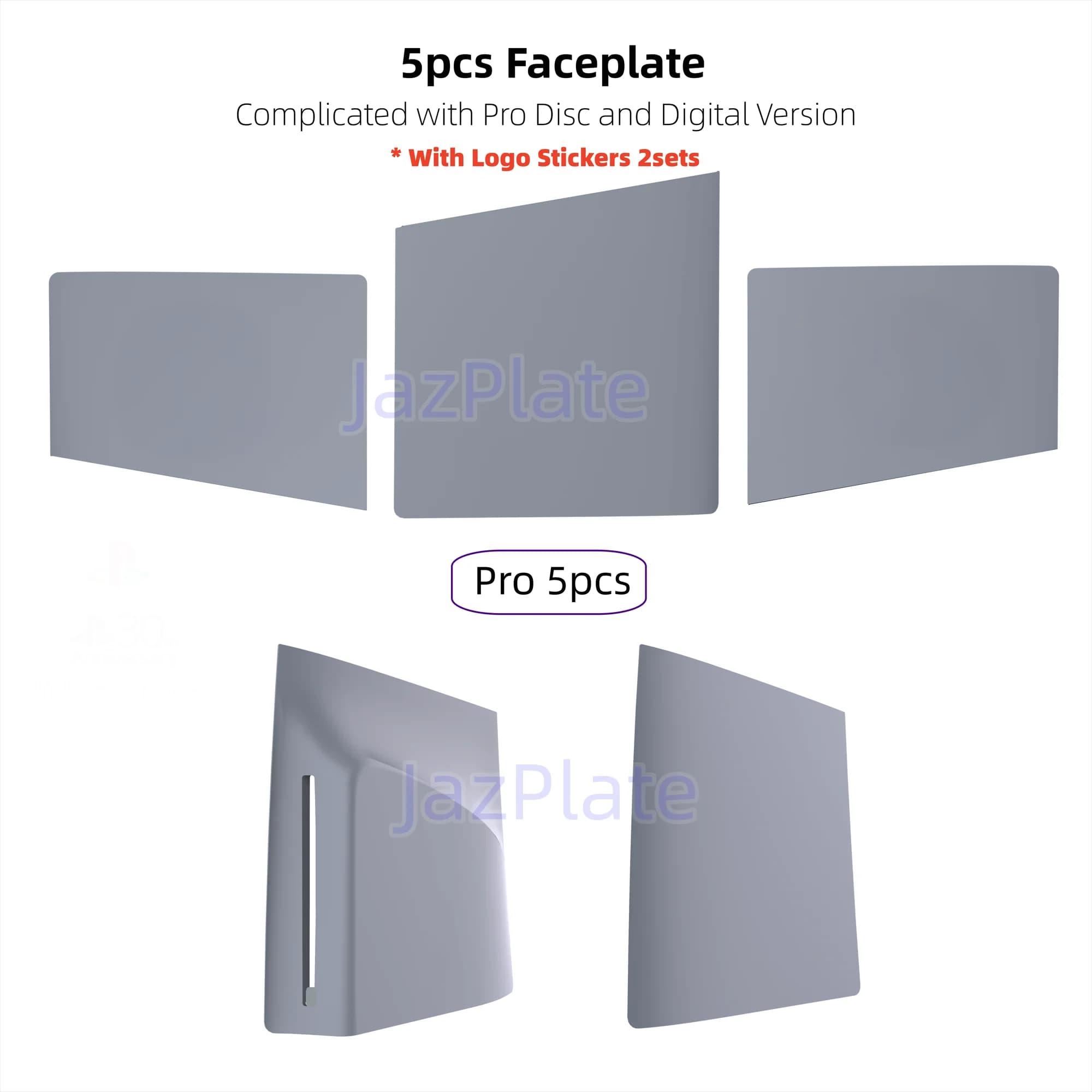 Set 5 in 1 di Cover Grigie per il 30° Anniversario per PS5 Pro Disc/Digital Edition, Accessori per PlayStation 5 Pro