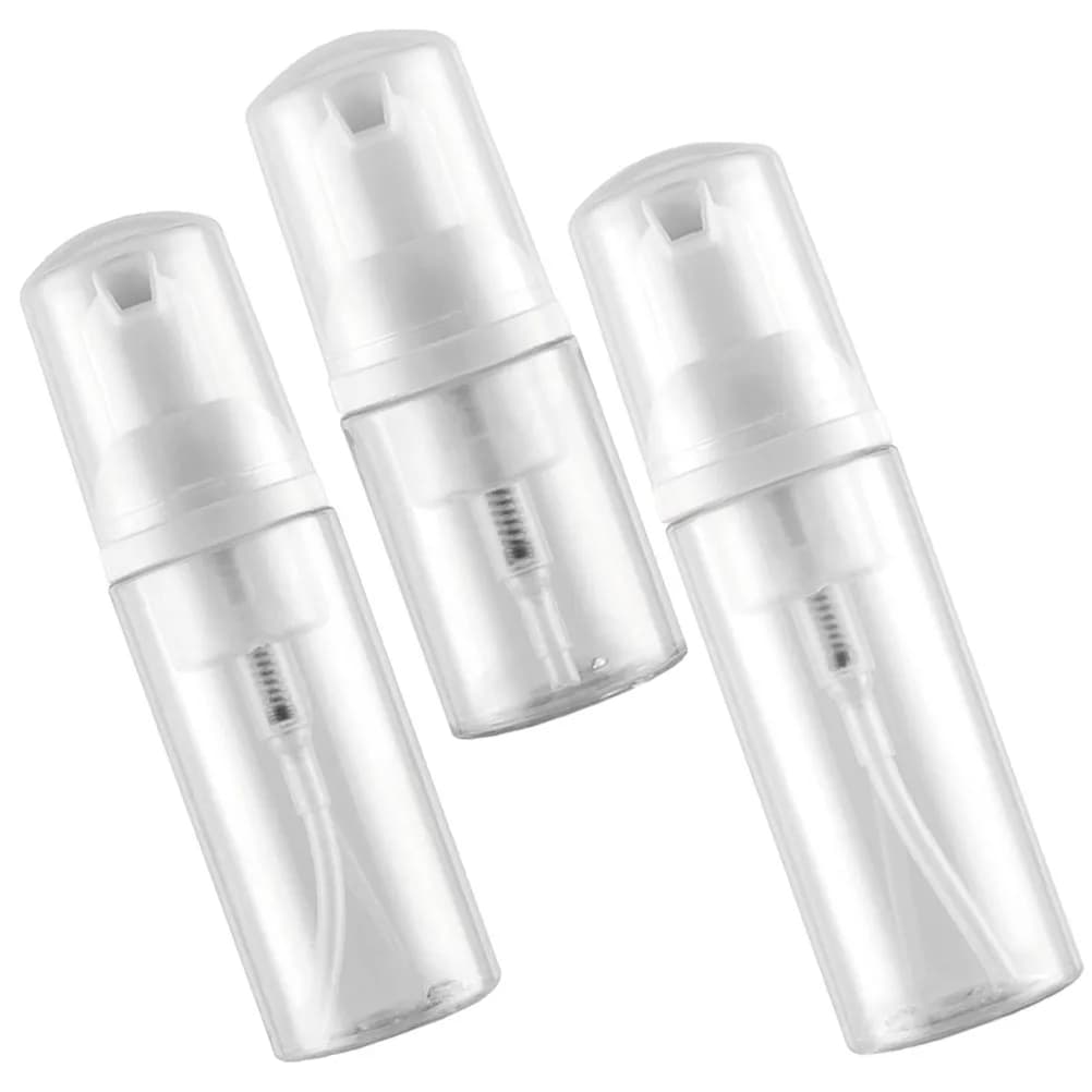 Dispenser di sapone in schiuma da 3 pezzi, bottiglia da viaggio portatile ricaricabile, bottiglia vuota con pompa schiumogena, shampoo, gel doccia, detergente per le mani