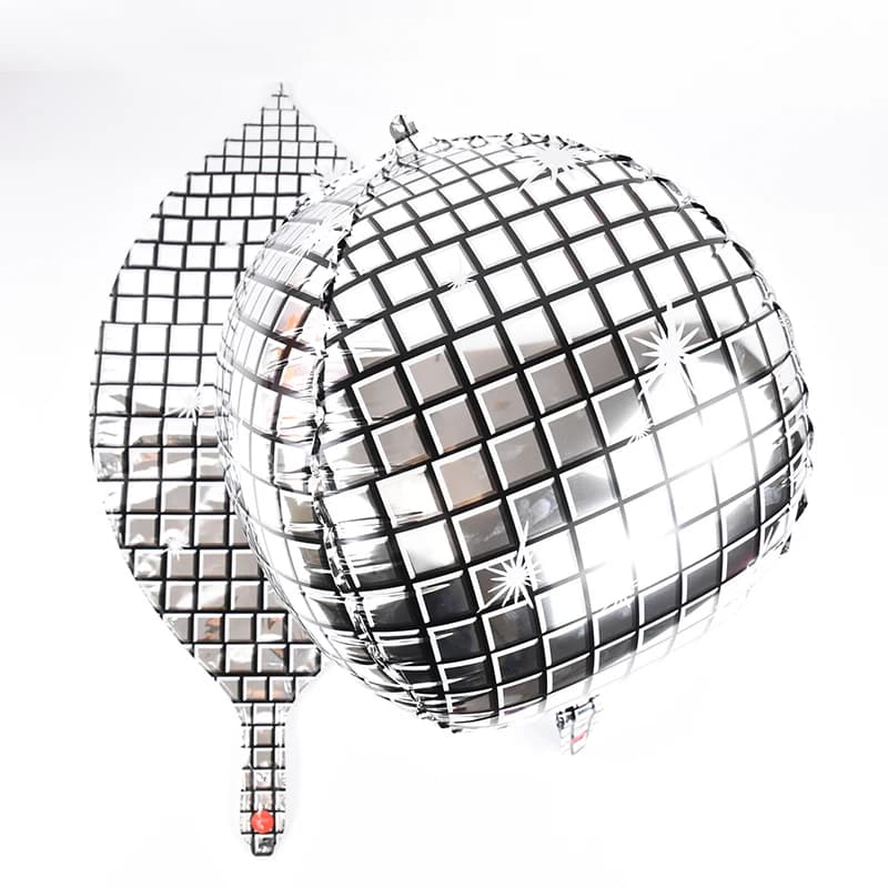 3/6 pezzi Palloncini in lamina 4D a forma di palla da discoteca, argento metallizzato laser, per discoteche, bar, feste, matrimoni, compleanni, decorazioni.